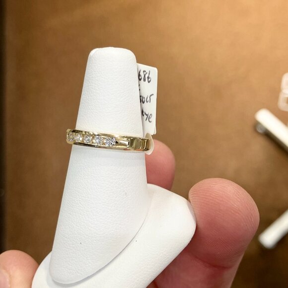 Half Carat Natural Diamond Gold Wedding Ring - Picture 4 of 6